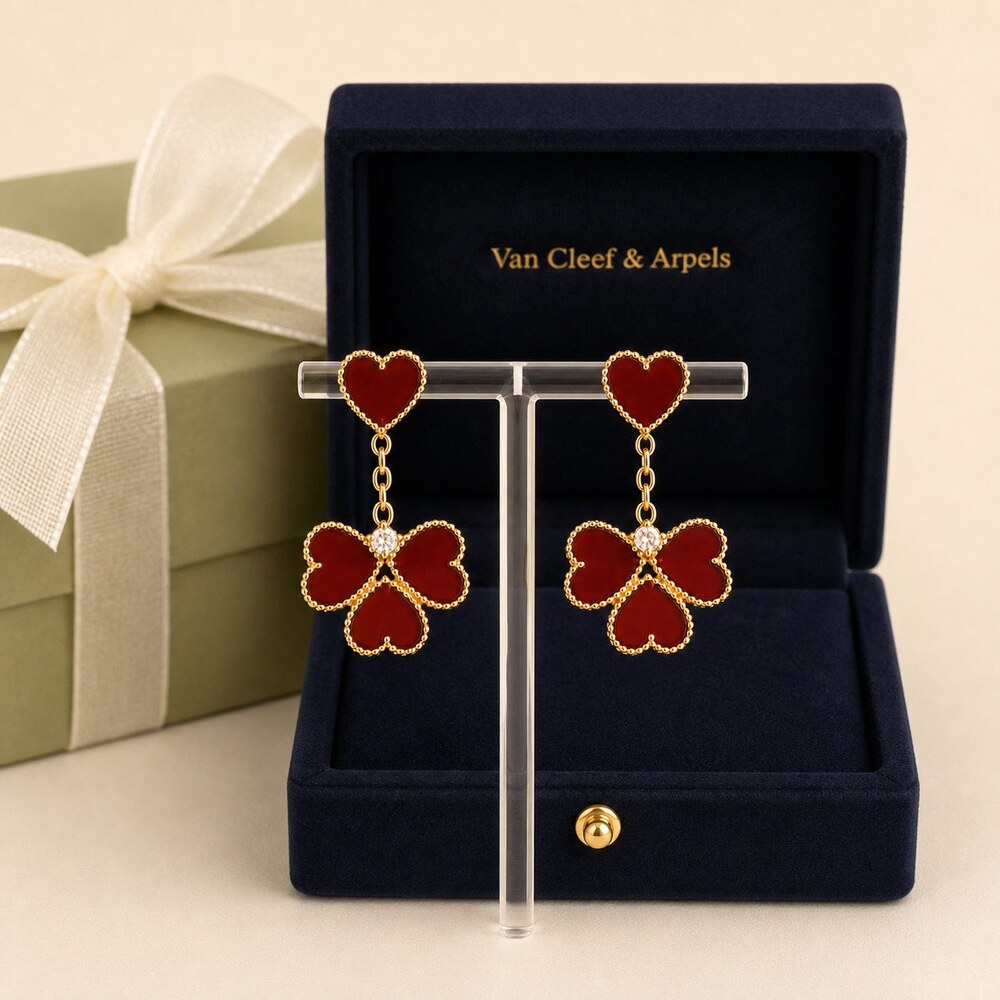 Van Cleef & Arpels Elegant Signature Earrings Style 5 | New with Box - Picture 5 of 9